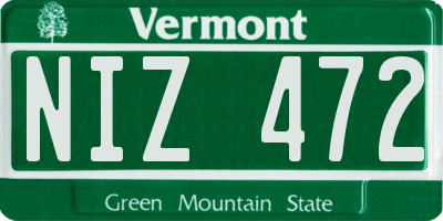 VT license plate NIZ472