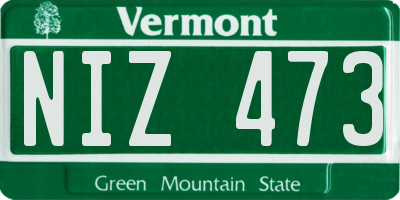 VT license plate NIZ473