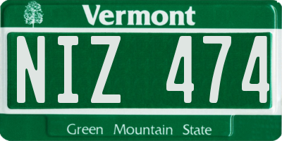 VT license plate NIZ474