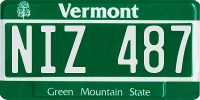 VT license plate NIZ487