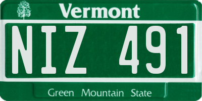 VT license plate NIZ491