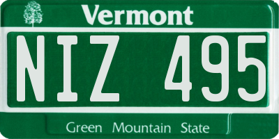 VT license plate NIZ495