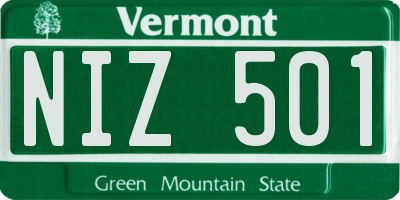 VT license plate NIZ501