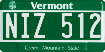 VT license plate NIZ512