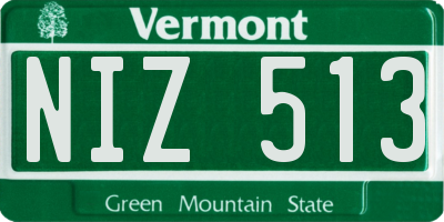 VT license plate NIZ513