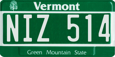 VT license plate NIZ514