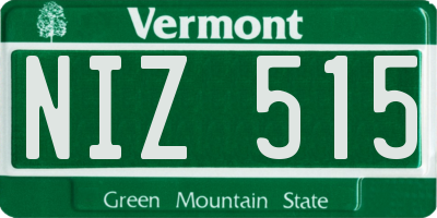 VT license plate NIZ515