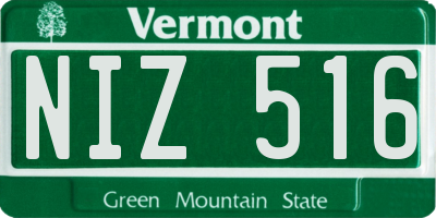 VT license plate NIZ516