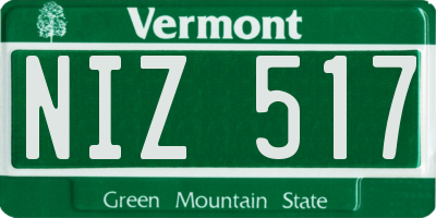 VT license plate NIZ517