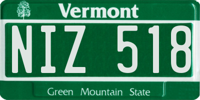 VT license plate NIZ518