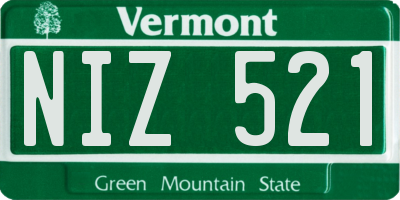 VT license plate NIZ521
