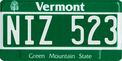 VT license plate NIZ523