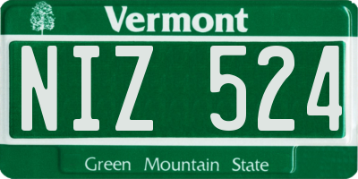 VT license plate NIZ524