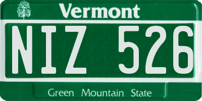 VT license plate NIZ526