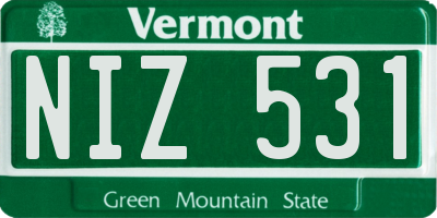 VT license plate NIZ531