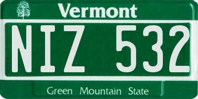VT license plate NIZ532