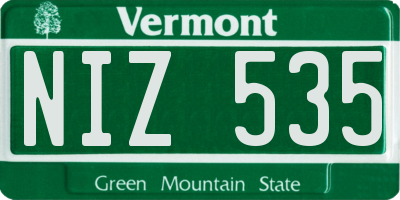 VT license plate NIZ535