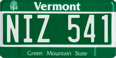 VT license plate NIZ541