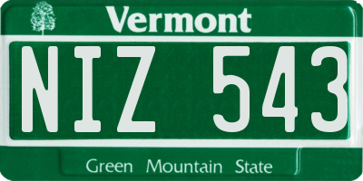 VT license plate NIZ543