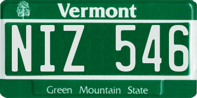 VT license plate NIZ546