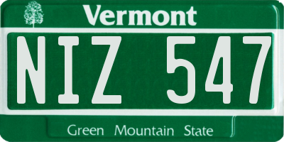 VT license plate NIZ547
