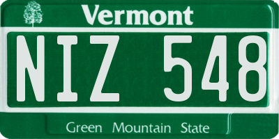 VT license plate NIZ548