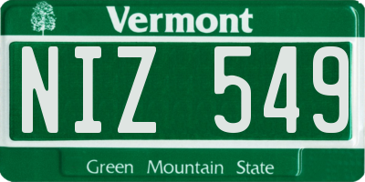 VT license plate NIZ549