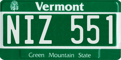 VT license plate NIZ551
