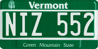 VT license plate NIZ552