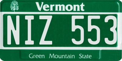 VT license plate NIZ553