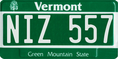 VT license plate NIZ557