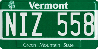 VT license plate NIZ558