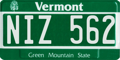 VT license plate NIZ562