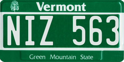 VT license plate NIZ563
