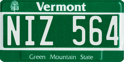 VT license plate NIZ564