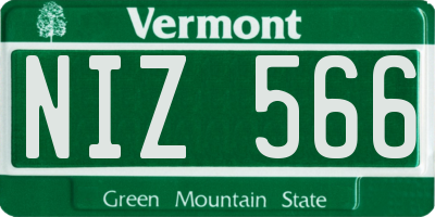 VT license plate NIZ566