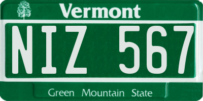VT license plate NIZ567