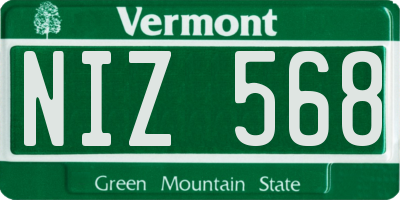 VT license plate NIZ568