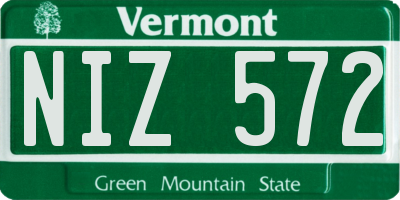 VT license plate NIZ572