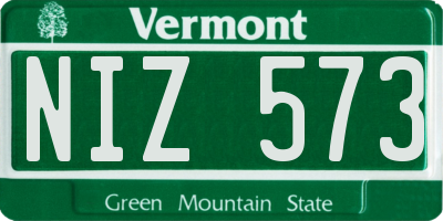 VT license plate NIZ573