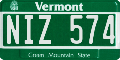 VT license plate NIZ574