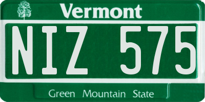 VT license plate NIZ575