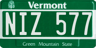 VT license plate NIZ577