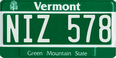 VT license plate NIZ578