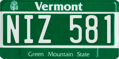 VT license plate NIZ581