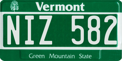 VT license plate NIZ582