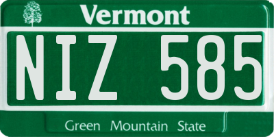 VT license plate NIZ585