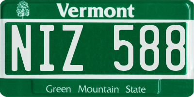 VT license plate NIZ588