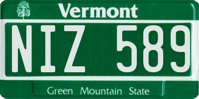 VT license plate NIZ589