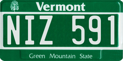 VT license plate NIZ591